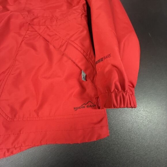 Eddie Bauer Hooded Jacket Womens PXL Red Pockets WeatherEdge Outdoors - Picture 2 of 7